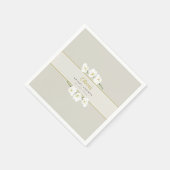 Ivory White Orchids Einfaches Elegantes Brautparty Serviette (Ecke)