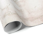 Ivory White Pink Gray Silver Marble Stone Creamy Geschenkpapier (Rolleneckpunkt)