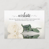 Ivory White Rose Elegant Wedding Website Begleitkarte (Vorderseite)
