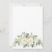 Ivory White Rose Eucalyptus Greenery Brautparty Einladung (Rückseite)
