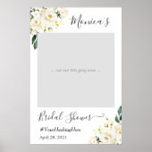 Ivory White Rose Floral Brautparty Stand Poster (Vorne)