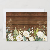 Ivory White Rose Greenery Foto Save the Date Karte (Rückseite)