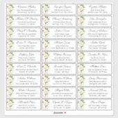 Ivory White Roses Floral Wedding Guest Address Aufkleber (Blatt)