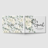 Ivory White Roses Floral Wedding Guest Book Gästebuch (Voll)