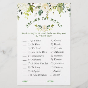 Ivory White Roses Greenerity Brautparty Game