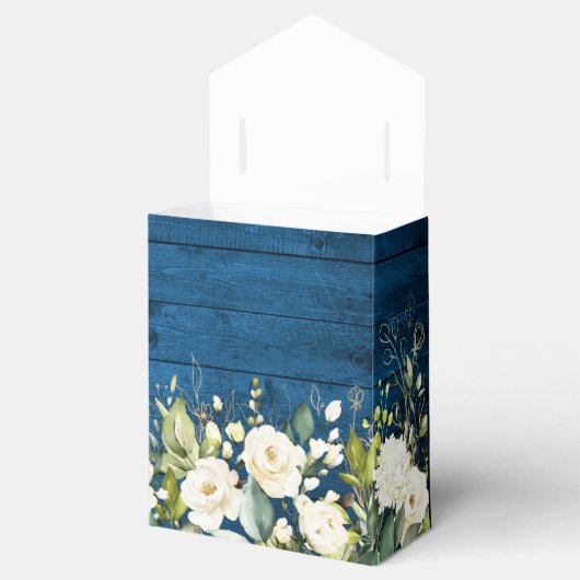 Ivory White Roses Greenery Blumengeschenk Hochzeit Geschenkschachtel (Geöffnet)