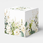 Ivory White Roses Greenery Blumengeschenk Hochzeit Geschenkschachtel (Rückseite)