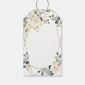 Ivory White Roses Grüne Gastgeschenk Hochzeit Viel Geschenkanhänger (Rückseite)