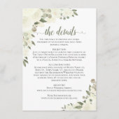 Ivory White Roses Rustic Boho Chic Hochzeitsdetail Begleitkarte (Vorderseite)