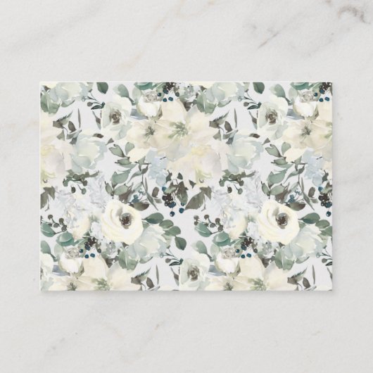 Ivory White Roses Wie viele Kisses Bridal Spiel Begleitkarte (Rückseite)