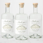 Ivory White Watercolor Bouquet Wedding Vielen Dank Alkoholflaschenetikett (Flaschen)