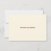 Ivory With Brown Text Wedding RSVP Karte (Rückseite)