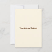 Ivory with Brown Typography Portrait Wedding RSVP Karte (Rückseite)