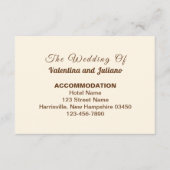 Ivory with Brown Typography Wedding Accommodation Begleitkarte (Vorderseite)
