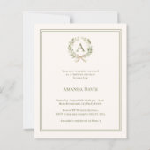 Ivory wreath monogrammed Bridal Shower invitation (Vorderseite)