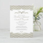 Ivory Zigzag Bridal Dusche Einladungen (Stehend Vorderseite)