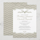 Ivory Zigzag Bridal Dusche Einladungen (Vorne/Hinten)