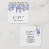 *~* Ivous Floral Wisteria Blume Watercolor REIKI Quadratische Visitenkarte (Vorne/Hinten)
