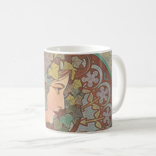 Ivy - Alphonse Mucha Kaffeetasse (VorderseiteRechts)