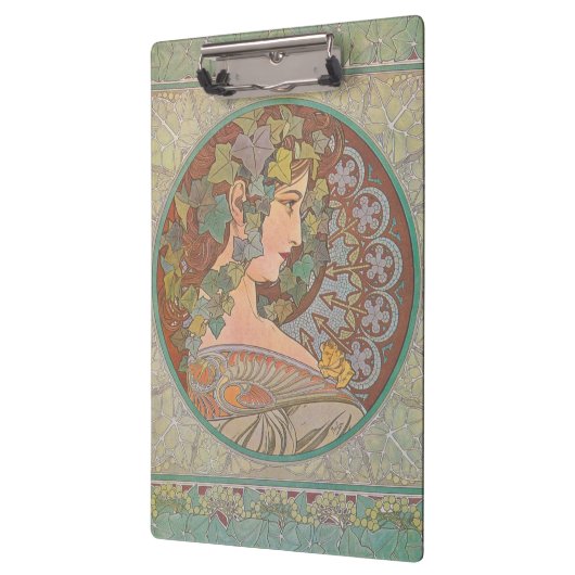 Ivy - Alphonse Mucha Klemmbrett (Links)
