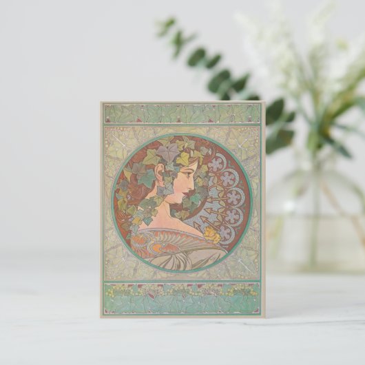 Ivy - Alphonse Mucha Postkarte (Stehend Vorderseite)
