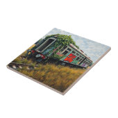 Ivy and Graffiti Covered Abandoned Train Fliese (Seite)