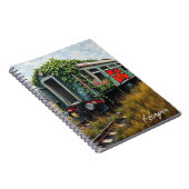 Ivy and Graffiti Covered Abandoned Train Notizblock (Rechte Seite)