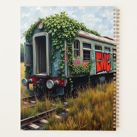 Ivy and Graffiti Covered Abandoned Train Planer (Rückseite)