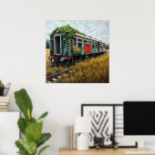 Ivy and Graffiti Covered Abandoned Train Poster (Heimbüro)