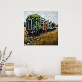 Ivy and Graffiti Covered Abandoned Train Poster (Küche)