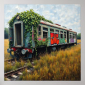 Ivy and Graffiti Covered Abandoned Train Poster (Vorne)