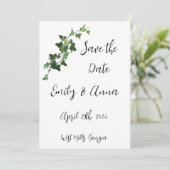 Ivy and Hearts Save the Date (Stehend Vorderseite)