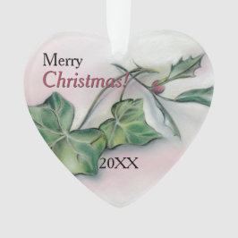 Ivy and Holly Christmas Ornament