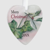 Ivy and Holly Christmas Ornament (Vorderseite)