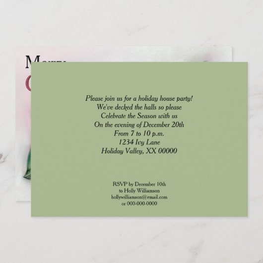 Ivy and Holly Holiday Party Einladung (Vorne/Hinten)
