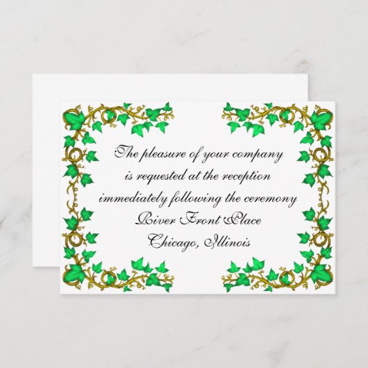 Ivy and Rose Empfang Card Personalisiert Ankündigu Begleitkarte (Vorne/Hinten)