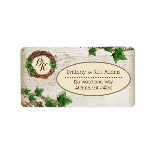 Ivy and Willow Wedding-Adressetiketten Adressaufkleber (Vorne)