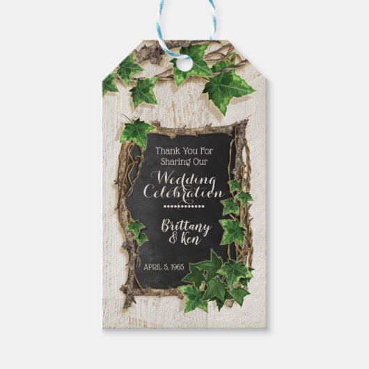 Ivy and Willow Wedding Geschenkanhänger (Vorderseite)