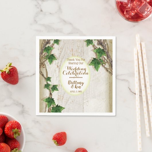Ivy and Willow Wedding Serviette (Beispiel)