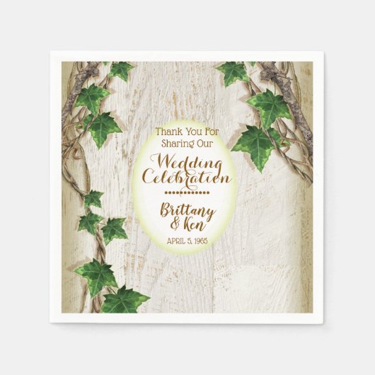 Ivy and Willow Wedding Serviette (Vorderseite)