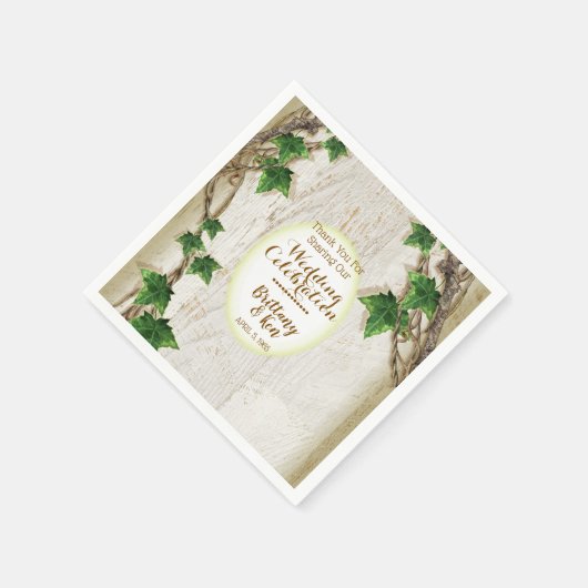 Ivy and Willow Wedding Serviette (Ecke)