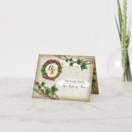 Ivy and Willow Wedding Vielen Dank Anmerkungen Dankeskarte