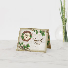 Ivy and Willow Wedding Vielen Dank Anmerkungen Dankeskarte