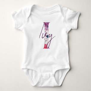 Ivy Baby Name Reveal Outfit Bloral Vintag I Girl Baby Strampler