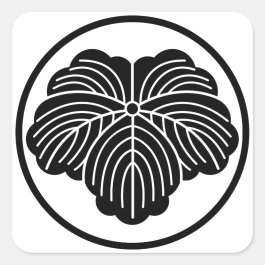 Ivy-Blatt in Dreikantring Quadratischer Aufkleber (Vorderseite)