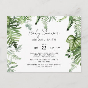 Ivy Botanische neutrale Babyparty  Postkarte