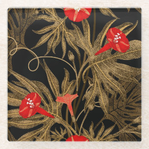 Ivy Climbing Pflanze: Golden Vintag. Glasuntersetzer