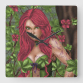 Ivy, das giftige Mädchen Quadratische Wanduhr (Vorderseite)