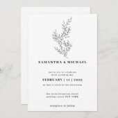 Ivy Floral Fall Boho Clear Indie Botanisch Einladung (Vorne/Hinten)