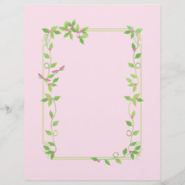 Ivy Frame on Pink Stationery